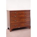 19th century mahogany chest fitted with two short and three long drawers, raised on bracket feet,