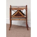 Victorian bamboo and chinoiserie panelled magazine rack,