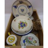 Delph tile a Faience plate and other continental ceramics in one box Condition Report