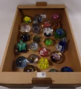 Collection of glass paperweights in one box Condition Report <a href='//www.