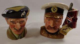 Royal Doulton character jug Field Marshal Montgomery 'Monty' and Lord Kitchener limited edition
