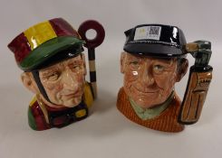 Royal Doulton character jugs 'Golfer' and 'Jockey' Condition Report <a