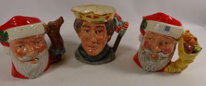 Royal Doulton character jugs 'Henry V' and two Santa Claus Condition Report