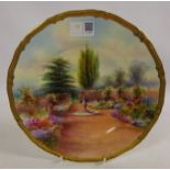 Royal Worcester plate of Sandringham Garden by R Rushton, no. 1901 D27.