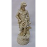 Brown Westhead Moore & Co Parian figure 'La Chasse' standing with game,
