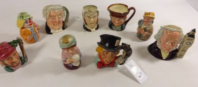 Nine small Royal Doulton character jugs Condition Report <a href='//www.