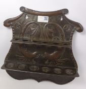 Arts and Crafts beaten copper pipe rack probably by J & F Pool of Hayle.