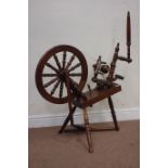20th century mahogany and oak spinning wheel Condition Report <a href='//www.