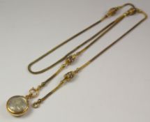 Victorian rat-tail muff chain interspersed with four cylindrical links each set with seed pearls