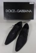 Dolce & Gabbana size 6 1/2 Hartnett Plain black leather men's shoes Condition Report