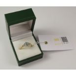 9ct gold diamond and emerald ring Condition Report <a href='//www.davidduggleby.