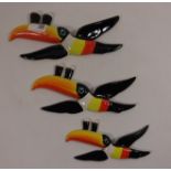 Set of three graduated Guinness wall hanging toucans Condition Report <a