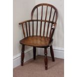 Early 19th century elm double hoop and stick back Child's Windsor armchair Condition