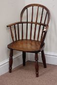 Early 19th century elm double hoop and stick back Child's Windsor armchair Condition
