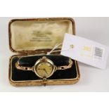 9ct gold watch import marks London 1929 on rose gold expanding bracelet stamped 9k approx 26gm