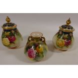 Pair of Royal Worcester pot pourri jars, no.