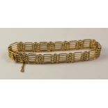 Gold five bar gate bracelet hallmarked 9ct approx 19.