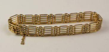 Gold five bar gate bracelet hallmarked 9ct approx 19.