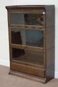 Early 20th century oak 'Globe Wernicke' style three tier bookcase, with single drawer to base,