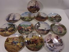 Set of 12 Danbury Mint 'The Farm Year' collectors plates,