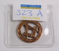 Rose gold masonic pendant stamped 9ct 5.8gm Condition Report <a href='//www.