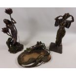 Art Nouveau style 'Veronese' bronze finish figurine,