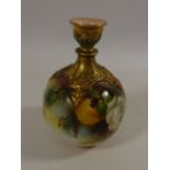 Royal Worcester hand-painted vase of globular form, no.