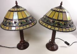 Pair of Tiffany style table lamps,