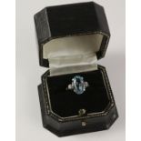 Topaz and diamond white gold ring hallmarked 18ct Condition Report <a