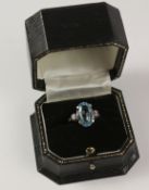 Topaz and diamond white gold ring hallmarked 18ct Condition Report <a