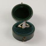 Diamond leaf set ring hallmarked 18ct Condition Report <a href='//www.