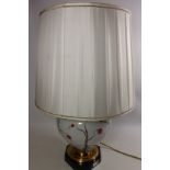 Ceramic oriental style lamp and shade (This item is PAT tested - 5 day warranty from date of