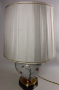 Ceramic oriental style lamp and shade (This item is PAT tested - 5 day warranty from date of
