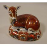 Royal Crown Derby Fallow Deer with gold stopper,