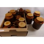 Hornsea storage jars, coffee and tea pot,