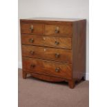 Early 19th century mahogany chest fitted with two short and three long drawers,