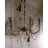 Pair of six branch cut glass chandeliers Condition Report <a href='//www.