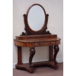 Victorian figured walnut Duchess dressing table fitted with drawer,