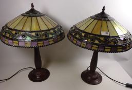 Pair of Tiffany style table lamps,