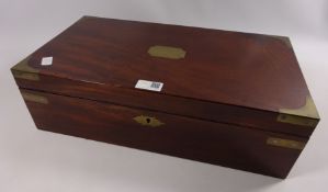 19th century figured mahogany brass bound lap desk W46cm Condition Report <a