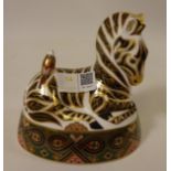 Royal Crown Derby Zebra with gold stopper,