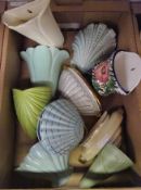 Collection of 1930s and later ceramic wall pockets in one box Condition Report