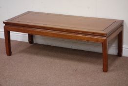 Chinese rosewood rectangular coffee table, 123cm x 51cm,