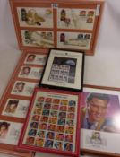 Five framed stamp memorabilia including Elvis Condition Report <a href='//www.