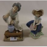 Lladro Japanese Geisha and a girl with a basket of lilies (2) Condition Report
