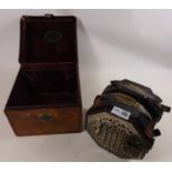 Leather cased ebonised and metal 48 button Concertina by C. Wheatstone & Co, London.