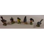 Six Beswick birds, 'Nuthatch', 'Whitethroat', 'Bullfinch', 'Greenfinch',