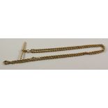 Hallmarked 9ct gold T bar chain necklace approx 6.