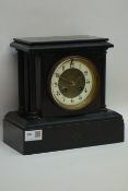 19th century black slate mantel clock,
