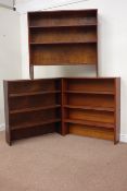 Three 20th century mahogany free standing bookcases, W107cm, H102cm,